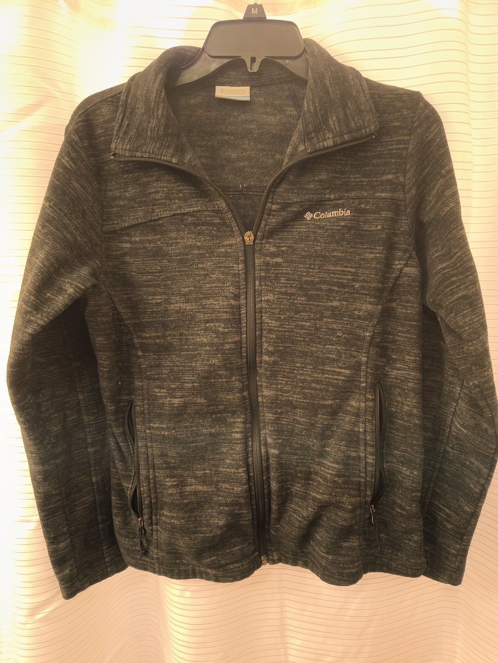 Columbia Women's Charcoal Heather Full-Zip Utility Jacket/Zipper Woks But Damage